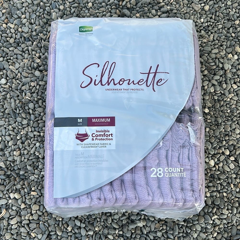 Depend Silhouette Incontinence Underwear Maximum Absorbency 28 count Size M
